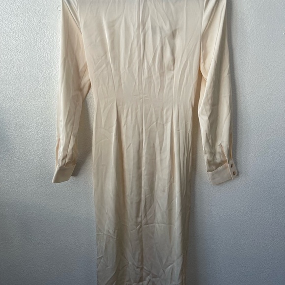 Zara Satin Effect Shirt Dress Special Edition Ecru Off White 7969/259 Size XS - Picture 7 of 11